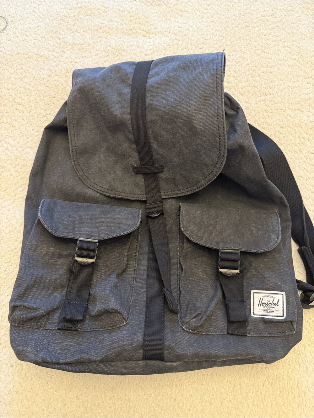 Herschel Supply Company Dawson Charcoal Canvas Flap Backpack